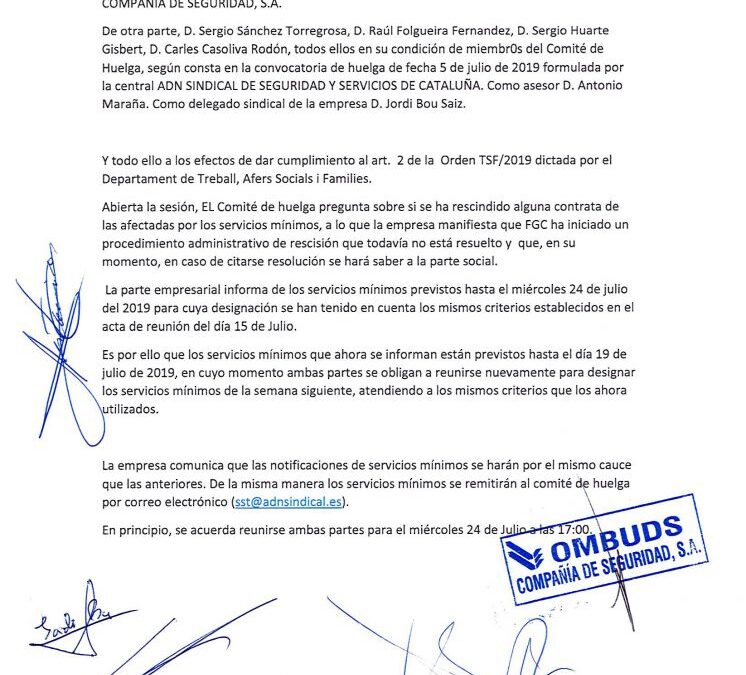 COMITE HUELGA OMBUDS INFORMA