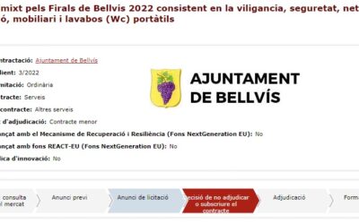 ANULADA LICITACIÓN DEL AYUNTAMIENTO DE BELLVIS