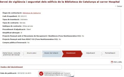 Desestimada la Licitación Biblioteca de Catalunya