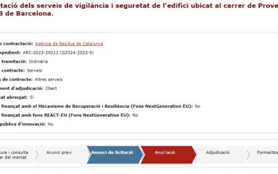ANULADA la licitación de l’Agencia de Residus de Catalunya