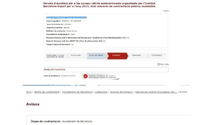 SEGUIMOS TUMBANDO LICITACIONES PUBLICAS DEL AYUNTAMIENTO DE BARCELON