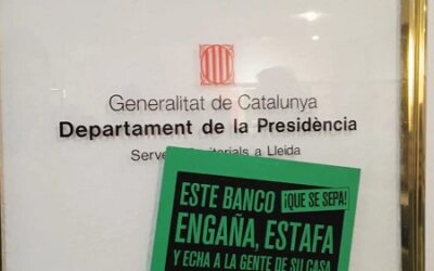 OKUPAN DELEGACIÓN PRESIDENCIA LLEIDA POR NO TENER VIGILANTE DE SEGURIDAD