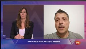 Entrevista a Sergi Sánchez, director de seguridad de ADN SINDICAL SEGURIDAD Y SERVICIOS DE CATALUÑA, en el programa El Vespre de TVE sobre la huelga del metro de Barcelona.
