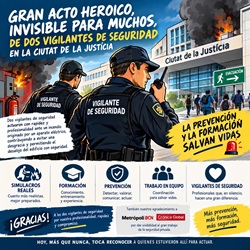 Gran acto heroico, invisible para muchos, de los vigilantes de seguridad en la Ciutat de la Justícia
