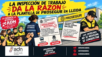 INSPECCIÓN DE TRABAJO DA LA RAZÓN A LAS REIVINDICACIONES DE ADN SINDICAL CONTRA PROSEGUR EN LLEIDA