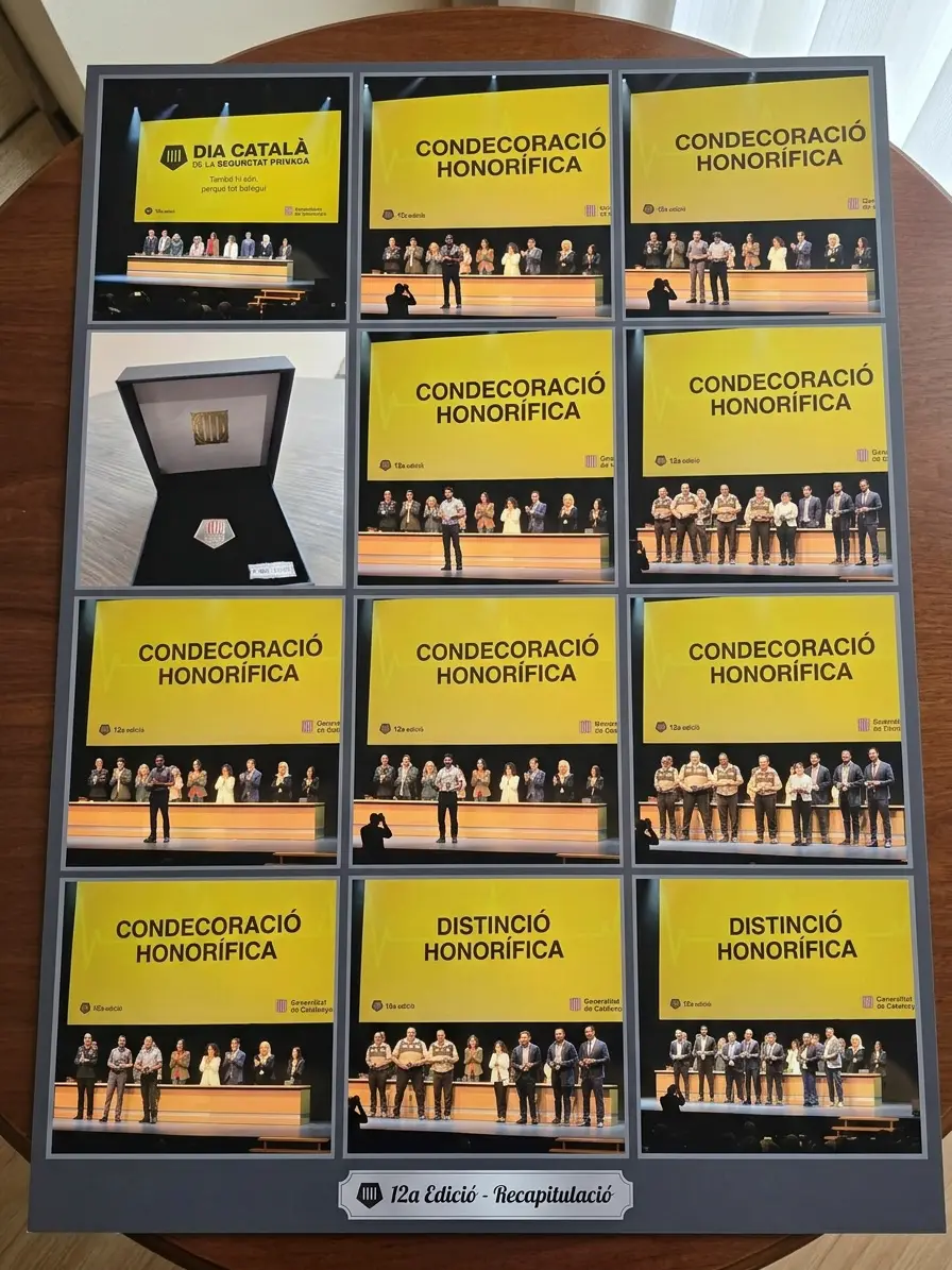 Collage de imágenes del acto institucional del Día Catalán de la Seguridad Privada 2026